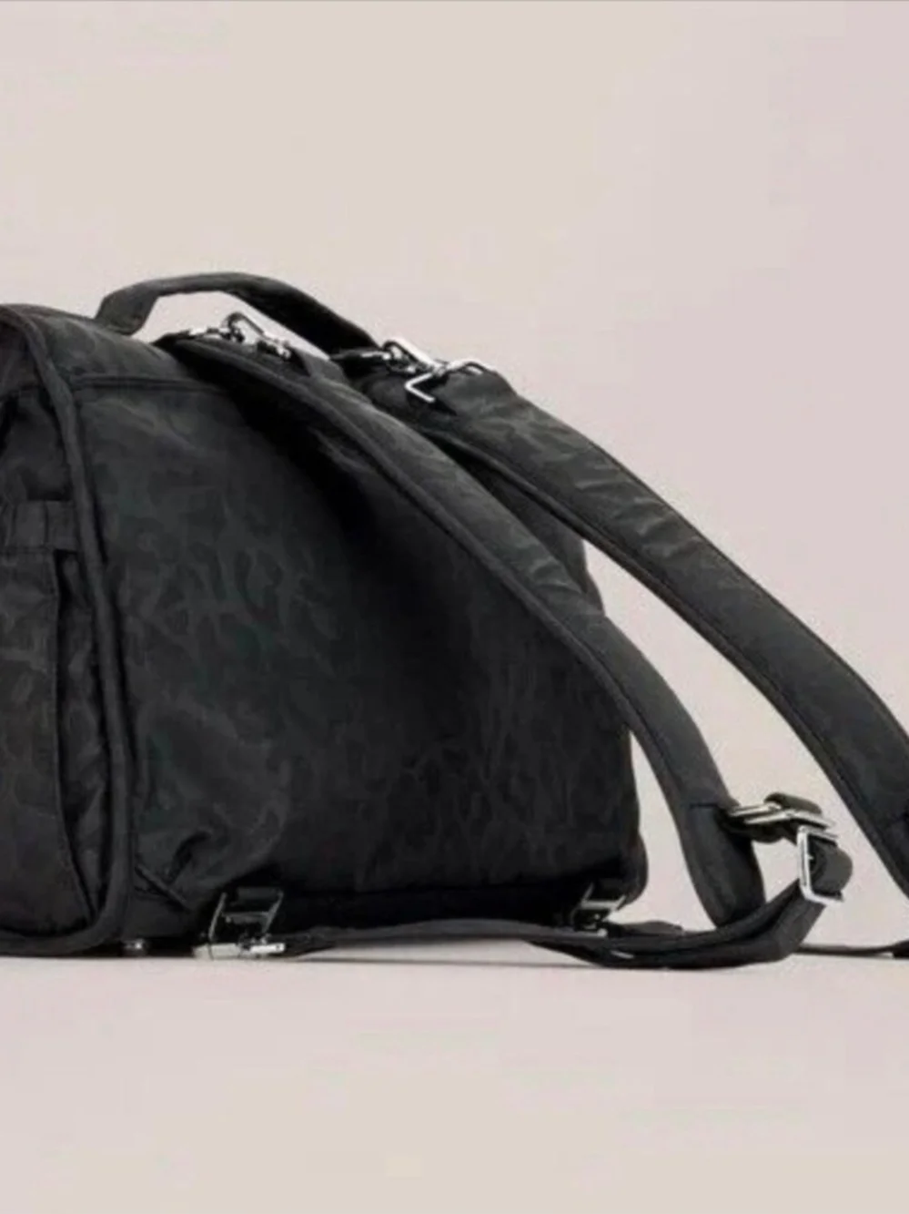 Jujube Ju Ju Be Bff Black Diaper Bag Backpack Shoulder Crossbody with Leopard